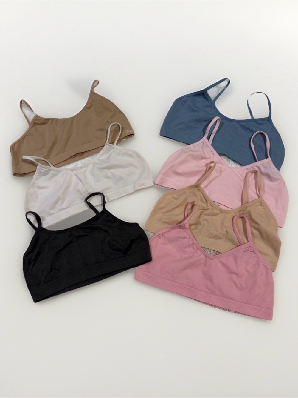 Lot Of 7 Girls Sz L 10-12  Bralette Crop Cami w Adjustable Straps GapKids Renee